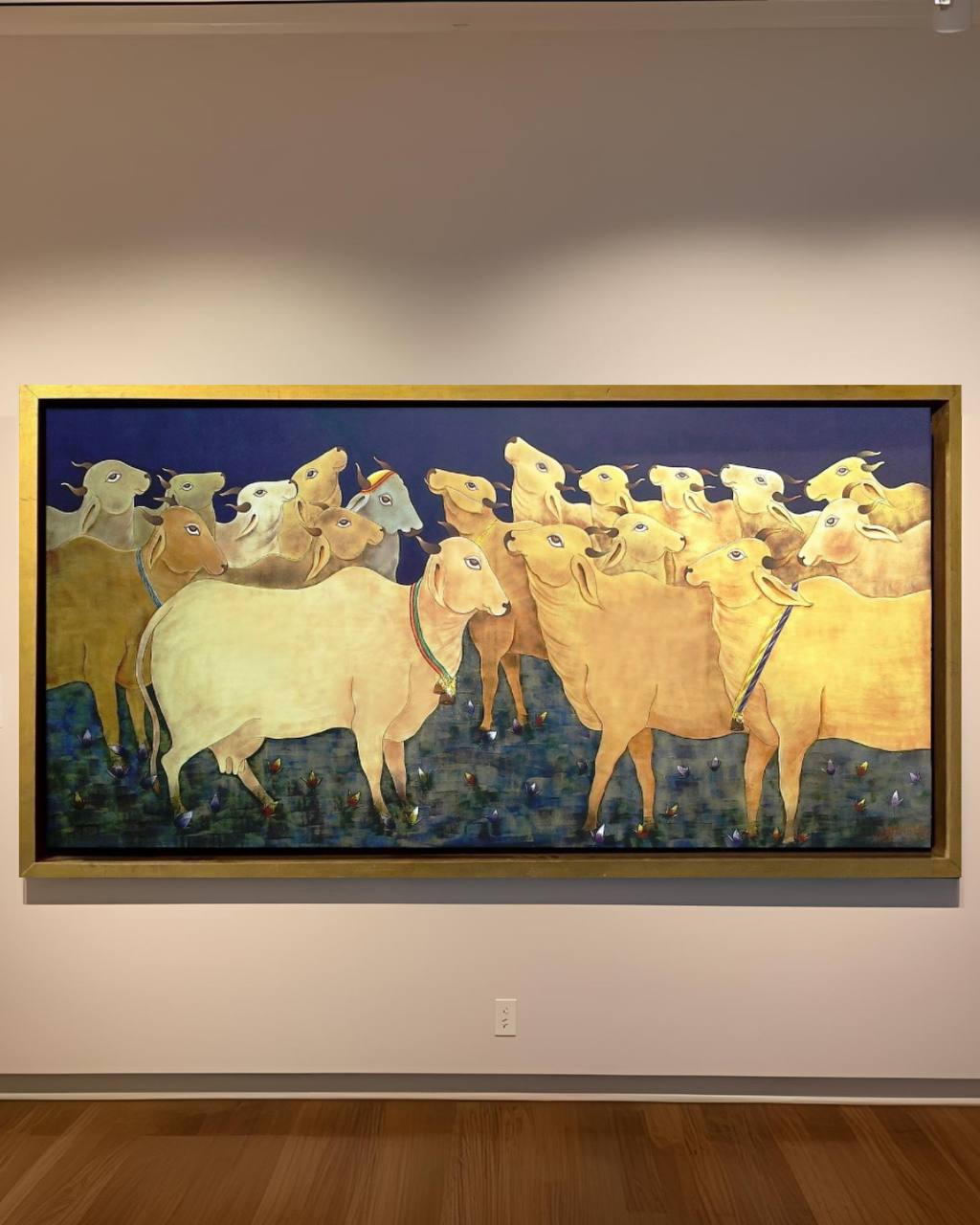 Cow painting by Harish Kumar titled Divine Glory
